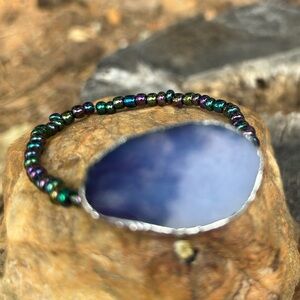 Large Blue Geode Bracelet